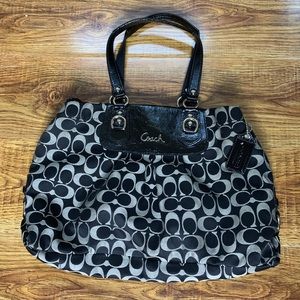 Authentic black and gray coach bag